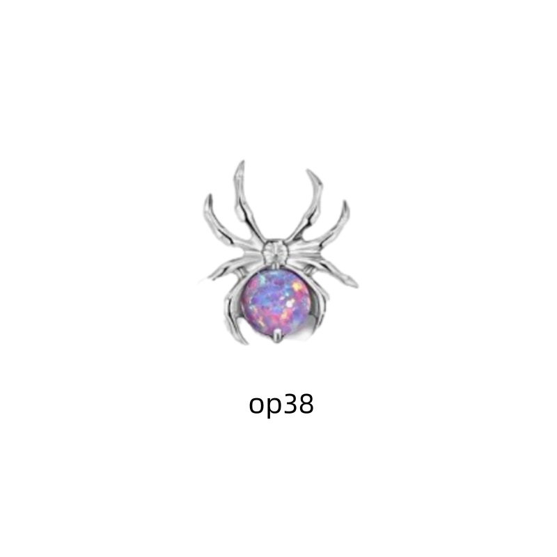 F136 Titanium Spider Opal Lip Nail Jewelry Head G23 Titanium Alloy Ear Nail Replacement Head Human Body Piercing Bone Nail Snail Nail detail image 11