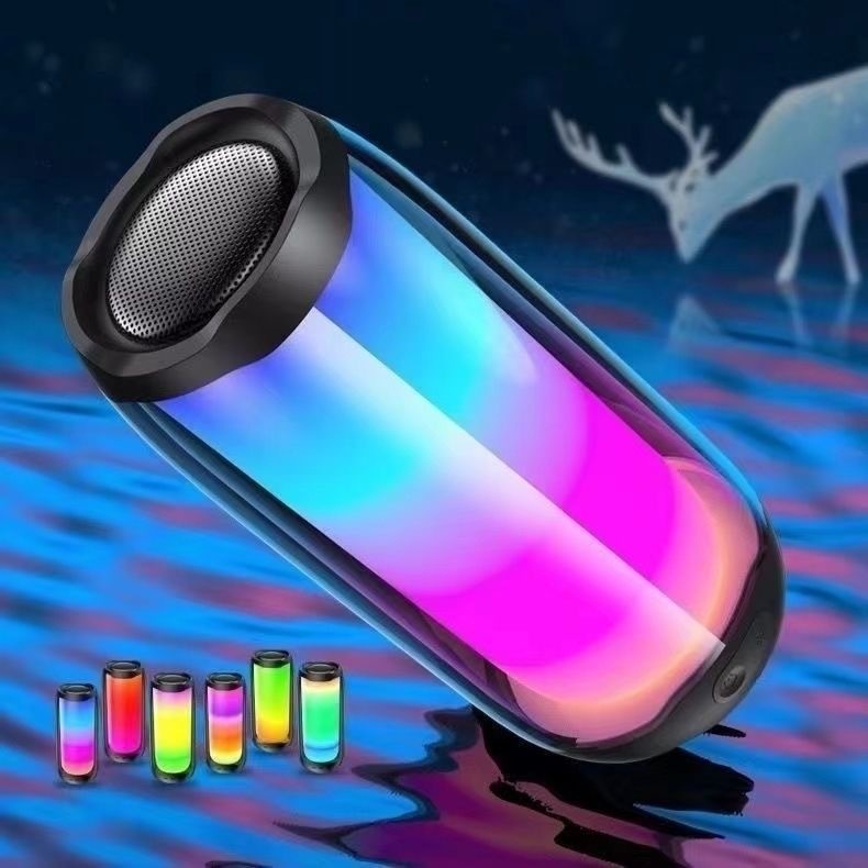 跨境RGB灯效蓝牙音箱5.3 华强北T1炫彩办公音响立体声低音炮