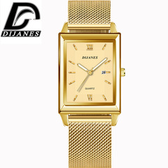 DIJANES new business men's watch quartz square watch casual student watch fashion calendar watch for men