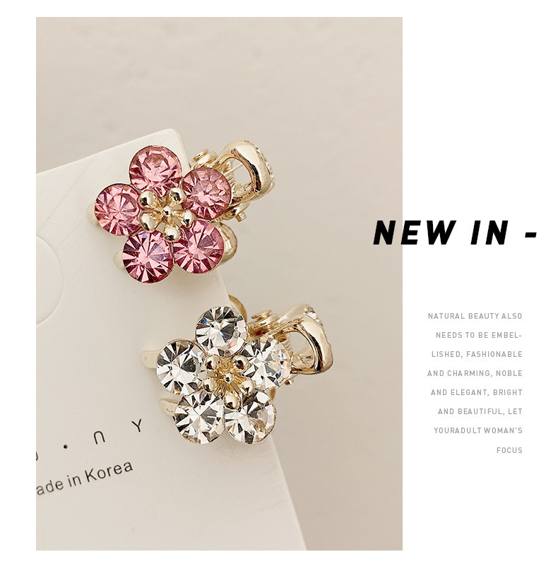 Small Bangs Grab Clip 2022 New Crystal Flower Side Hairpin Korean Internet Celebrity Mini Elegant Grab Hair Accessories_voghion.com