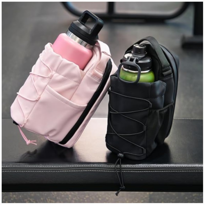 Spot Cross-Border Hot-Selling Fitness Magnetic Water Bottle Bag with Magnet Large-Capacity Gym Special Water Cup Bag Crossbody Bag