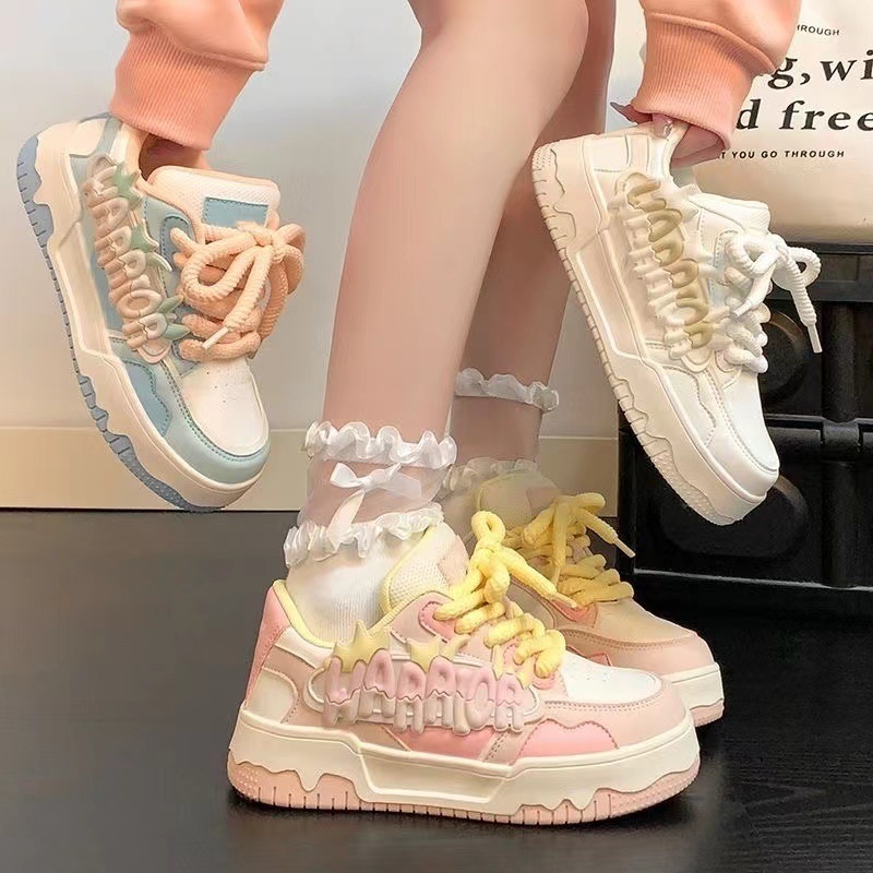 Student Pink Girl Sneakers 2024 Four Seasons New Ins Trendy All-match Student Casual Sports Women's Shoes Sneakers