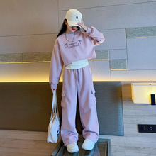 女童套装秋装2025新款洋气时髦童装儿童大童春秋款运动卫衣三件套