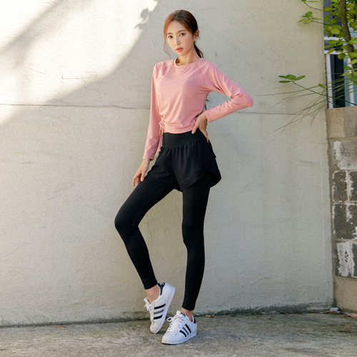 Women's long-sleeve loose professional workout running top spring and summer fashion yoga outfit