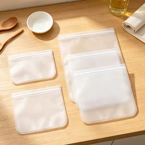Sealed Bag Food Bag Self-Sealing Household Plastic Bag Thickeneded Refrigerator Fresh-Keeping Bag Frosted Storage Frozen Packaging Bag