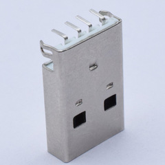 Manufacturer wholesale AM 90-degree subplate 2.0 USB connector charging male plug socket 4P horizontal plug-in with fixing feet