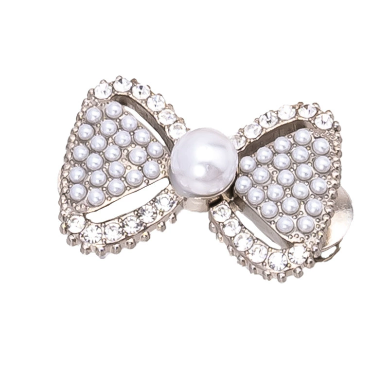 Removable brace pearl with bow, buckle