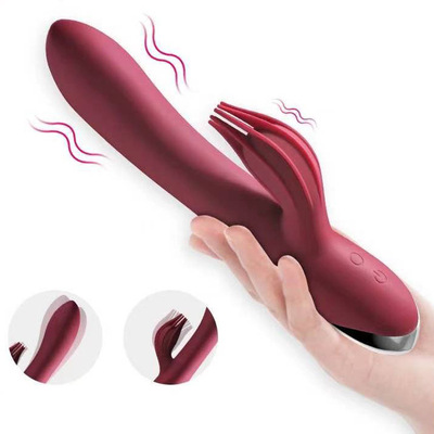 新品跨境震动棒vibrator 双头变频振动阴蒂蜜豆G点刺激女用自慰器