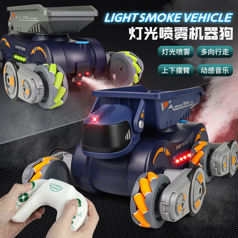 Nuevos productos transfronterizos 2.4G pulverización acústica y óptica perro mecánico de inducción de gestos de doble control de escalada cruzada a la deriva juguetes de vehículo de cuatro ruedas