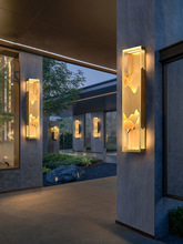 全铜户外壁灯太阳能庭院灯新中式别墅大门壁灯室外防水外墙装饰灯