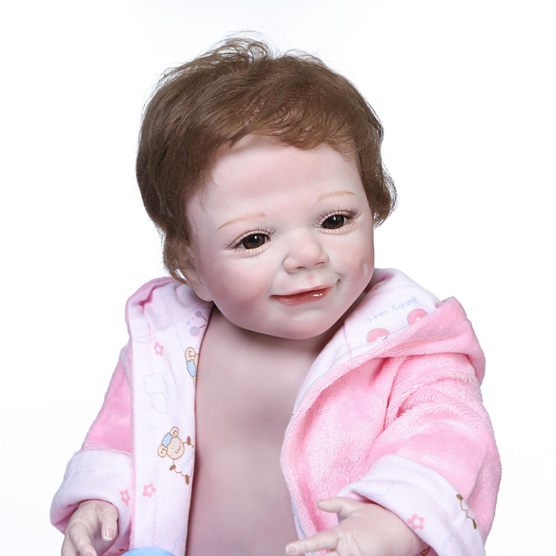 55cm cuerpo completo silicona renacido aprial simulación bebé renacido muñeca comercio exterior