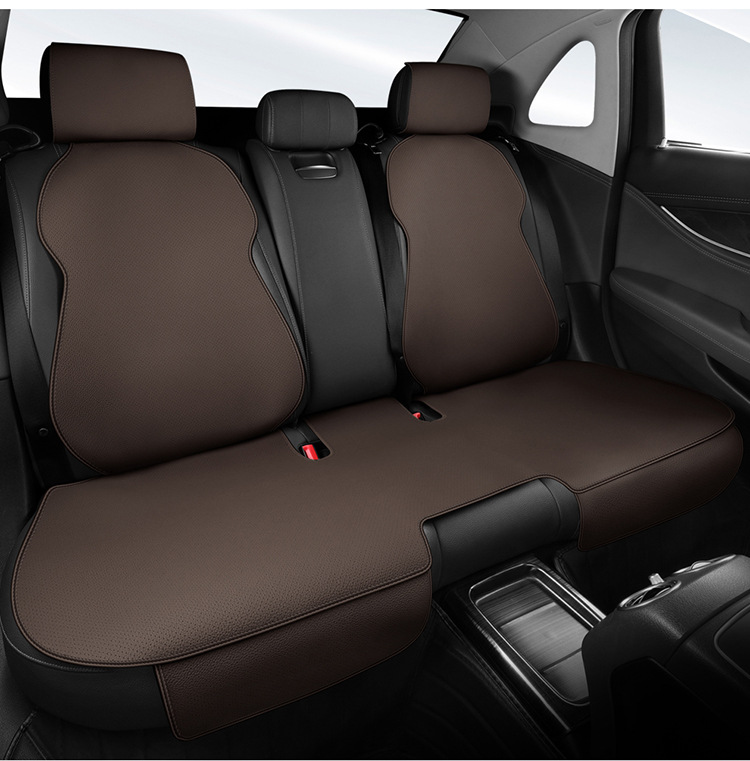 Suede Leather Car Seat Cushion, Universal for All Seasons, Perforated and Breathable, Small Waist Saddle, Soft Technical Cloth Car Seat Cushion