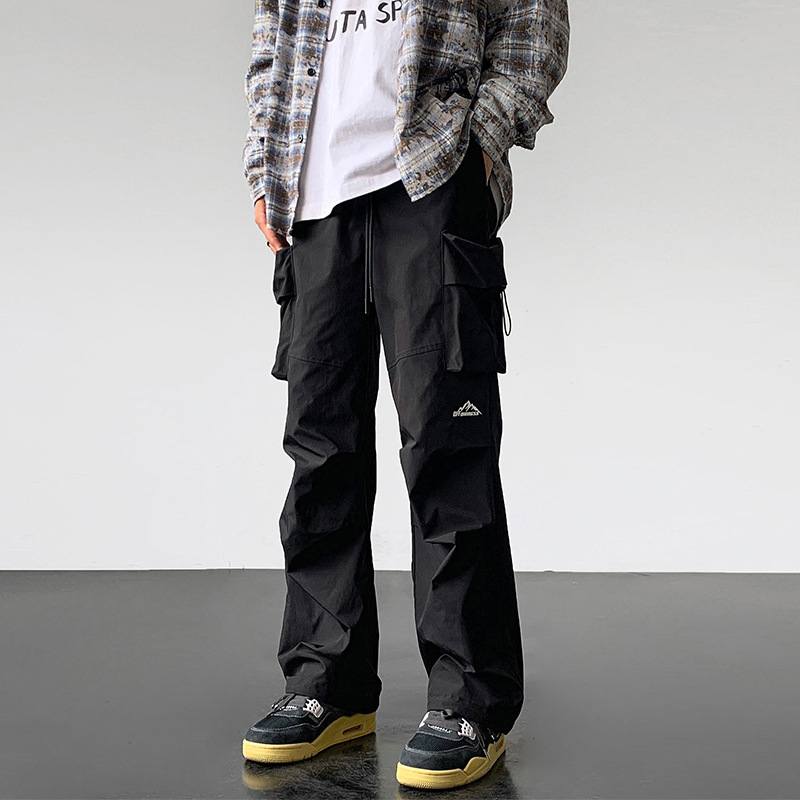 American-style Paratrooper Cargo For Men, Summer Trendy Brand, Unique Design, Men's Drawstring Jogger Sports Pants_voghion.com