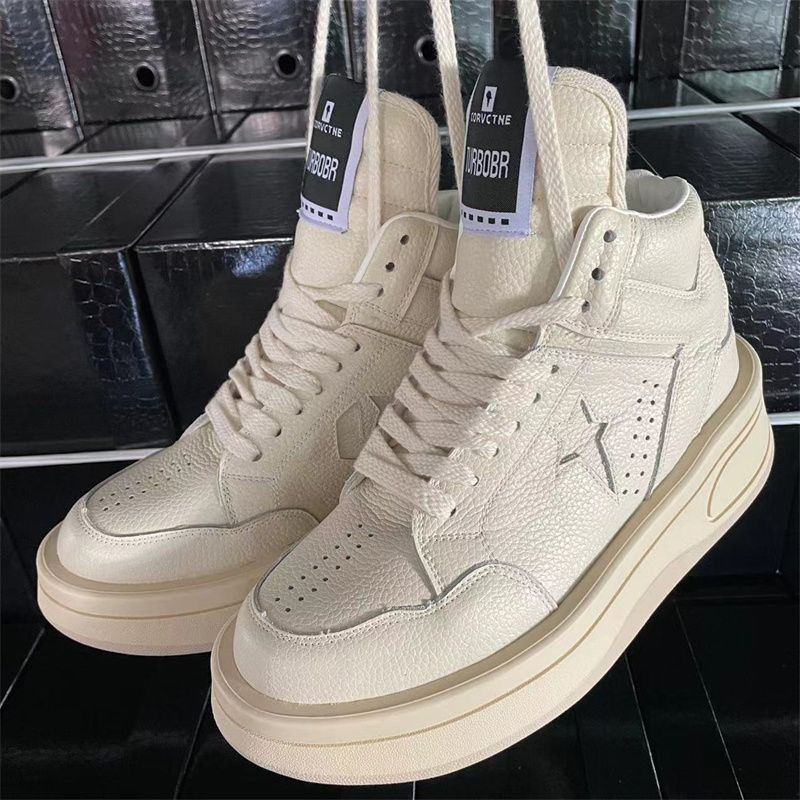 2026 Collaboration High-Top Thick-Soled Sneakers, Couple's Style Spring and Autumn Sports Casual Shoes, Genuine Leather High-Top Shoes