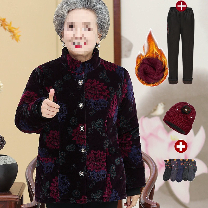 Warm down jacket, trench coat, 70 years, plus size