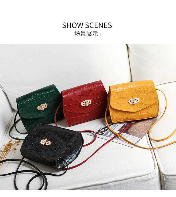 Fashion Stone Pattern Solid Color Street Trend Small Bag Messenger Shoulder Bag display picture 2