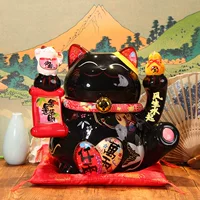 Керамическая богиня удачи, манчжурская fortune кошелёк-банковская копилка, офис, дом, удача, декоративная удача, чёрная кошка удачи