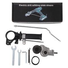 Electric drill and iron sheet shears modified metal plate cutting tools Electric drill and sheet shears Electric drill and iron sheet shears