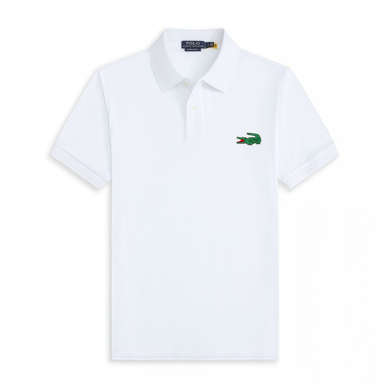Summer Men's Crocodile Embroidery Polo Shirt Short Sleeve Turn-Down Collar Business Casual Breathable Top Men's Clothing