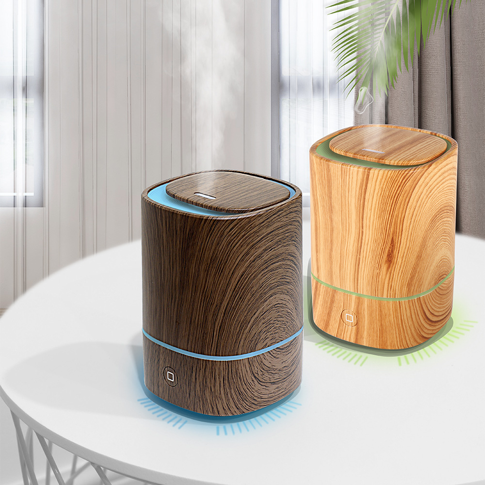 Cross-Border Popular Wood Grain Aromatherapy Machine Home Car Ultrasonic Humidifier Colorful Atmosphere Light USB Automatic Diffuser
