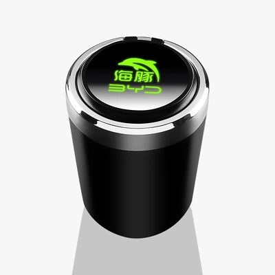 Car ashtray e2 Destroyer 05 Frigate - dolphinlong-glass-luminous-logo-one-click-opening-large-capacity