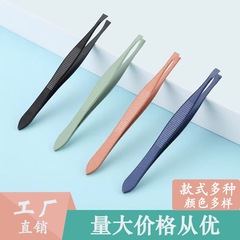 スポットステンレス鋼眉毛クリップ直口斜め口横縞眉毛トリミング眉毛ピンセット美容ツール卸売ブラックゴールド