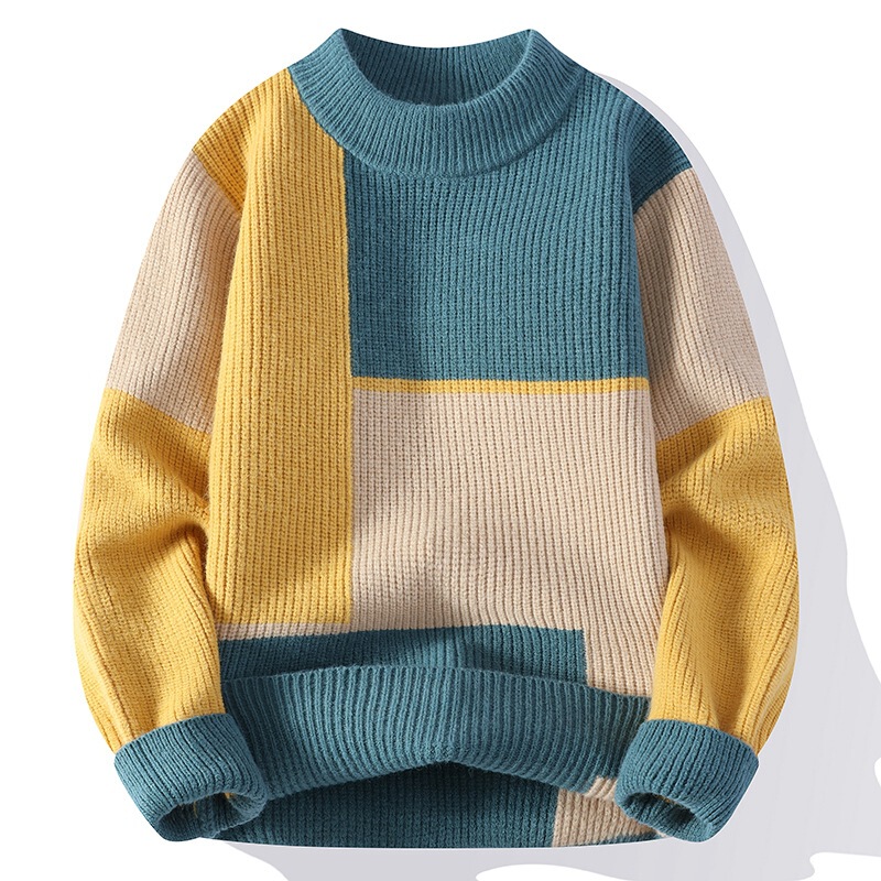 One-piece delivery [No. 1 Wolf] autumn and winter thickened woven Korean style pullover half turtleneck sweater sweater for men 9232