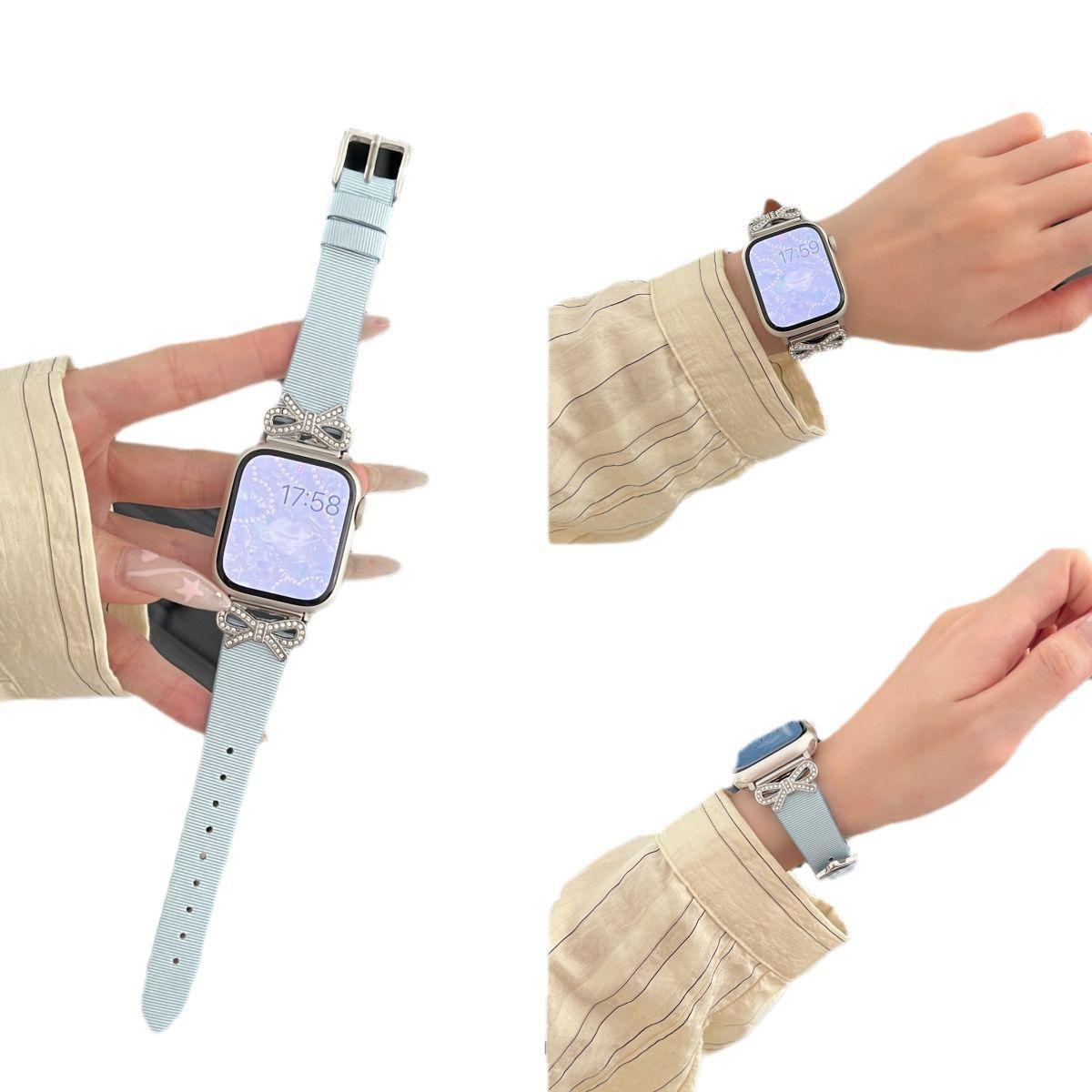 Adecuado para Apple Watch Correa applewatch678 de las mujeres se reloj Correa S8 nuevo avanzado metal cuero