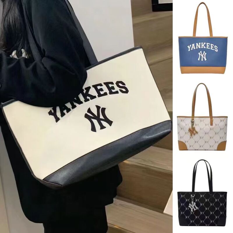 Korean Mlb Pendant Tote Bag Retro Quilted Monogram Fashion Shopping Large Capacity Shoulder Bag Letter Print Korean Mlb Pendant Tote Bag Retro Quilted Monogram Fashion Shopping Large Capacity Shoulder Bag Letter Print