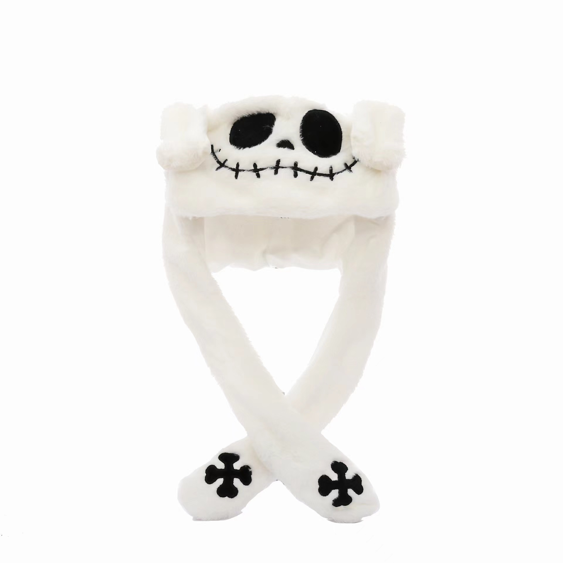 Las lindas celebridades de Internet de Halloween pellizcan las orejas y se mueven el sombrero de la oreja del conejo, la gorra del airbag del diablo de la calabaza