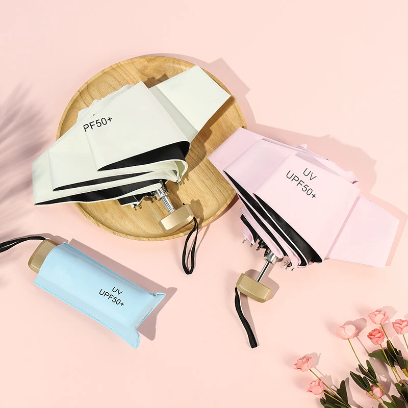 Зонт от солнца, зонтик от солнца, зонт от солнца, женский зонт 50% off с защитой от ультрафиолета, маленький и портативный, зонт двойного назначения для девочек, солнечный или дождливый