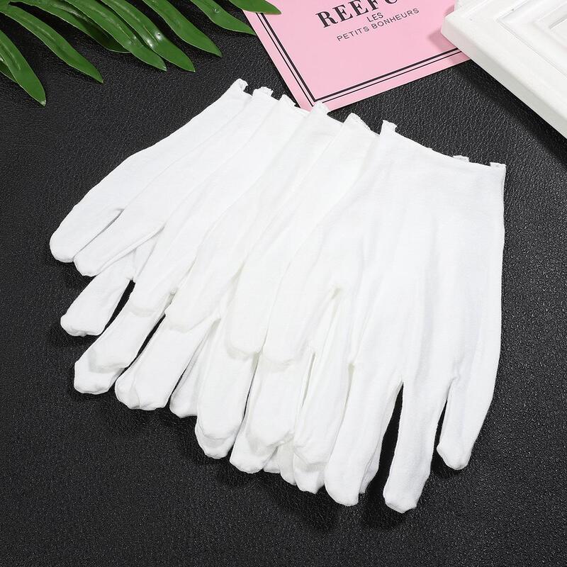 White Cotton Anti-Sweat Work Gloves DIY Anti-Oxidation Gloves Cleaning and Polishing Tools Jewelry Materials Accessories