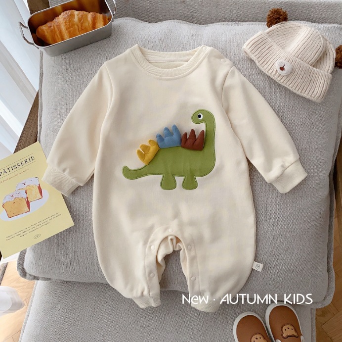 Bebé súper lindo mono 0-2 años otoño hombres y mujeres bebé lindo dinosaurio mampara bebé ropa de otoño AL268