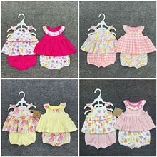 夏季女宝宝吊带短袖短裤四件套花边圆领裙子可爱套装4PCS SET