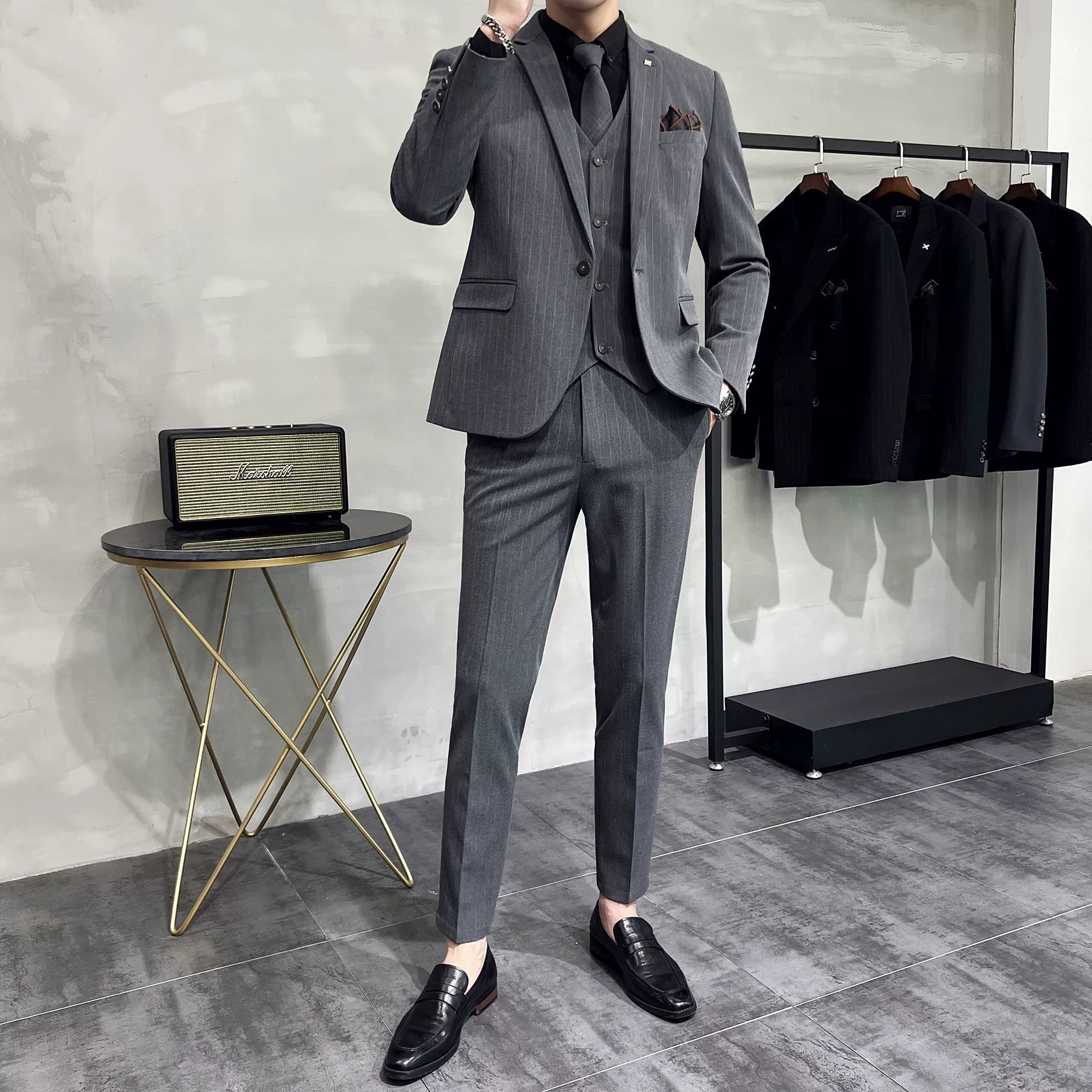 Classic suit jacket, set, high-quality style, Korean style, plus size