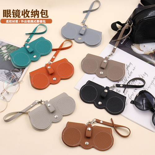 Amazon's best-selling glasses storage box hanging bag type portable sunglasses storage bag retro glasses soft bag wholesale