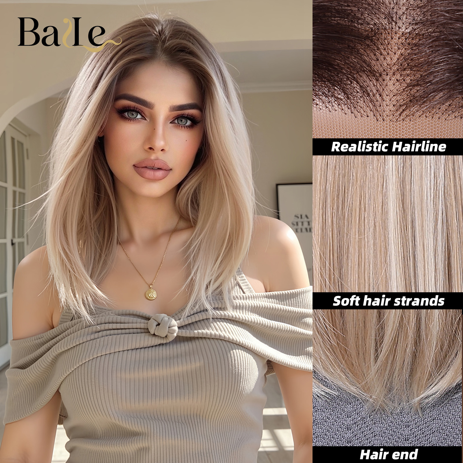 Peruca de encaje marrón oscuro raíz de cabello graduada luz dorada cabeza de onda puede ser dividida al por mayor peluca de encaje estilo europeo y americano image 6