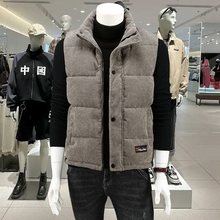 春夏休闲保暖马夹灯芯绒加厚棉马甲男坎肩背心青年高领防风厚外套