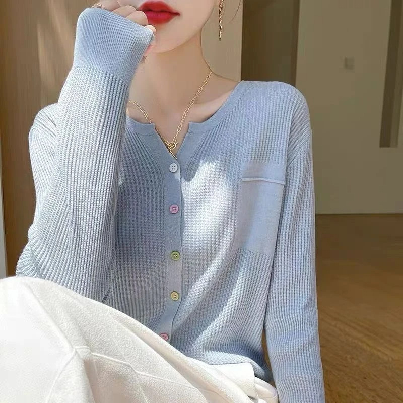 半开领时尚显瘦羊毛混纺针织套头早秋打底衫女气质百搭上衣A6734|undefined