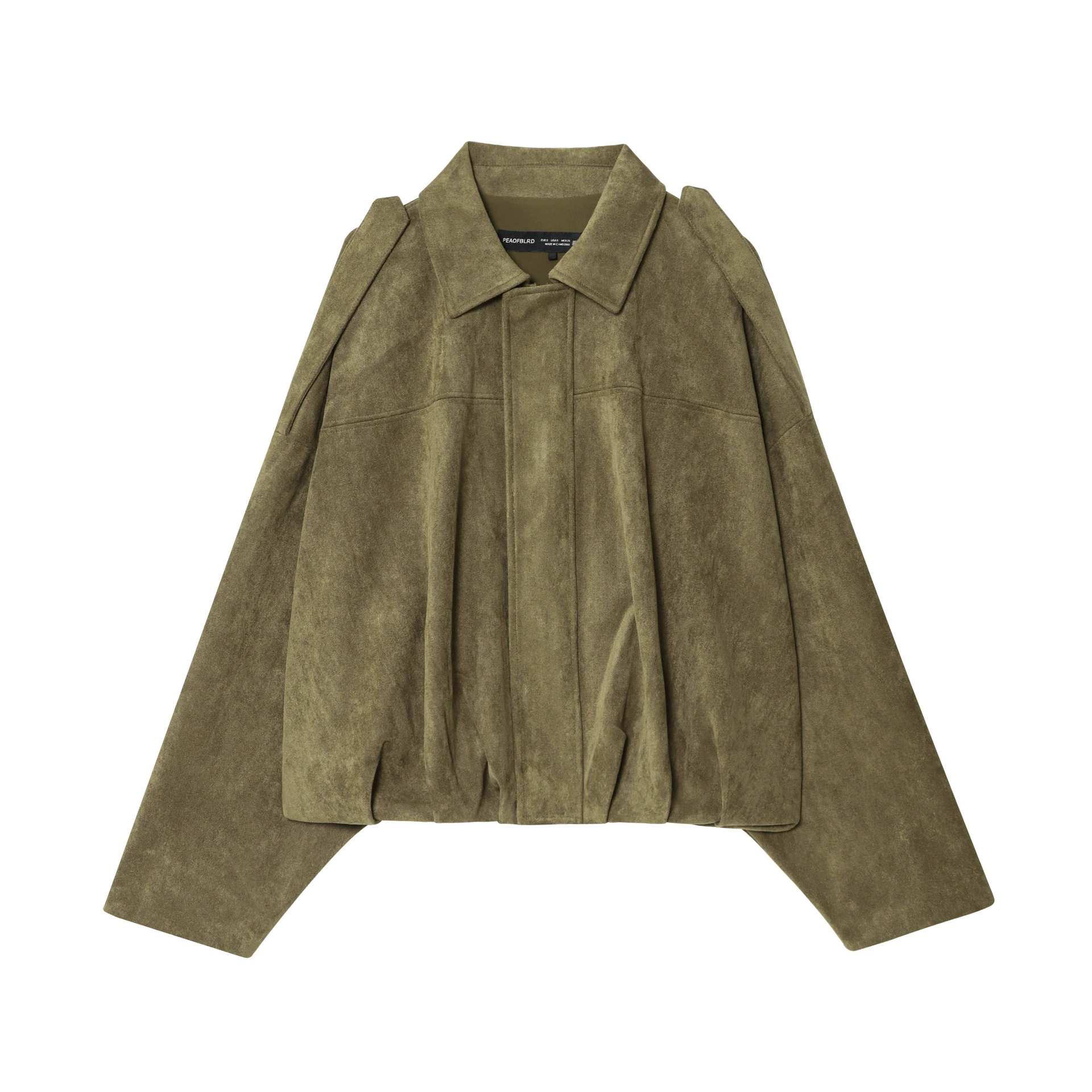 2025 Fall Casual Women's Solid Color Faux Suede Effect Bomber Jacket