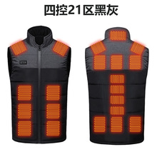 智能新款情侣发热马甲恒温电热马甲休闲男女四控21区加热批发马甲