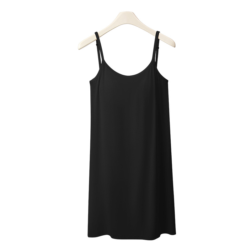 Modal camisola underskirt con almohadilla en el pecho anti-penetración underskirt Chaleco de longitud media vestido de camisola de gran tamaño