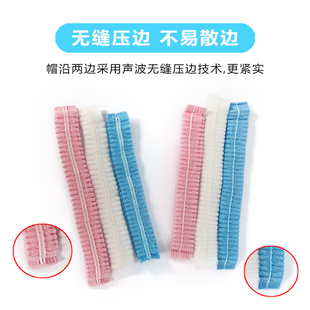 Disposable Hat Blue Non-Woven Thickened Breathable Catering Kitchen Food Dust-Free Workshop Work Hat Hood