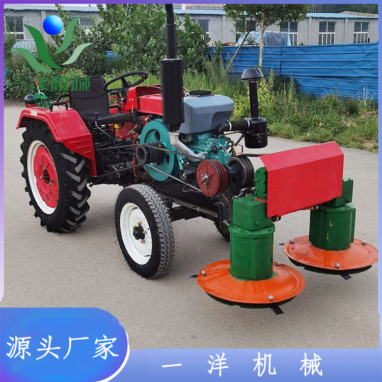厂家供应单杠拖拉机带前置双盘割草机苜蓿艾草收割机旋转式割草机