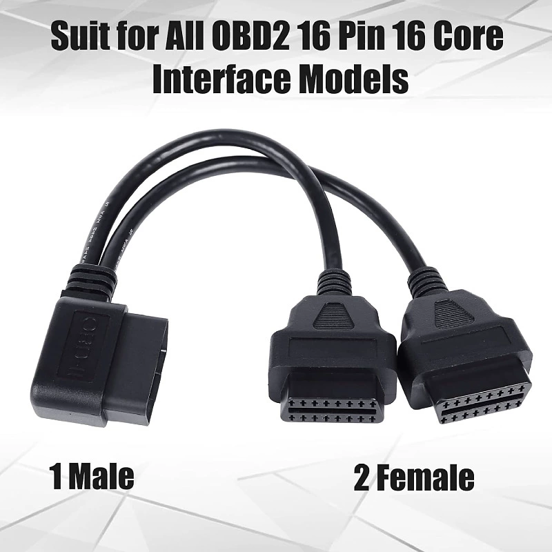 OBD2 Диагностический инструмент L-образный колена с прямым углом 16pin удлинитель автомобиля ELM327 cable