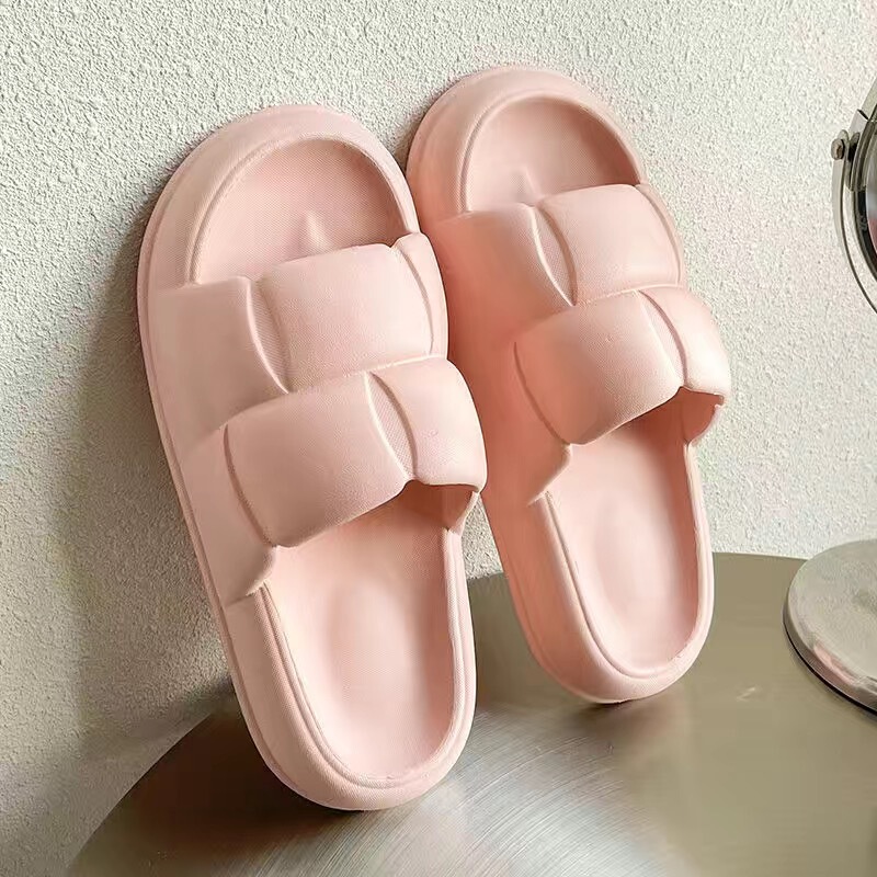 柔らかい底のスリッパの女性の夏の家庭の室内の滑り止めのファッションの快適さの厚い底は糞感の冷たいスリッパの男性の夏を踏みます。|undefined
