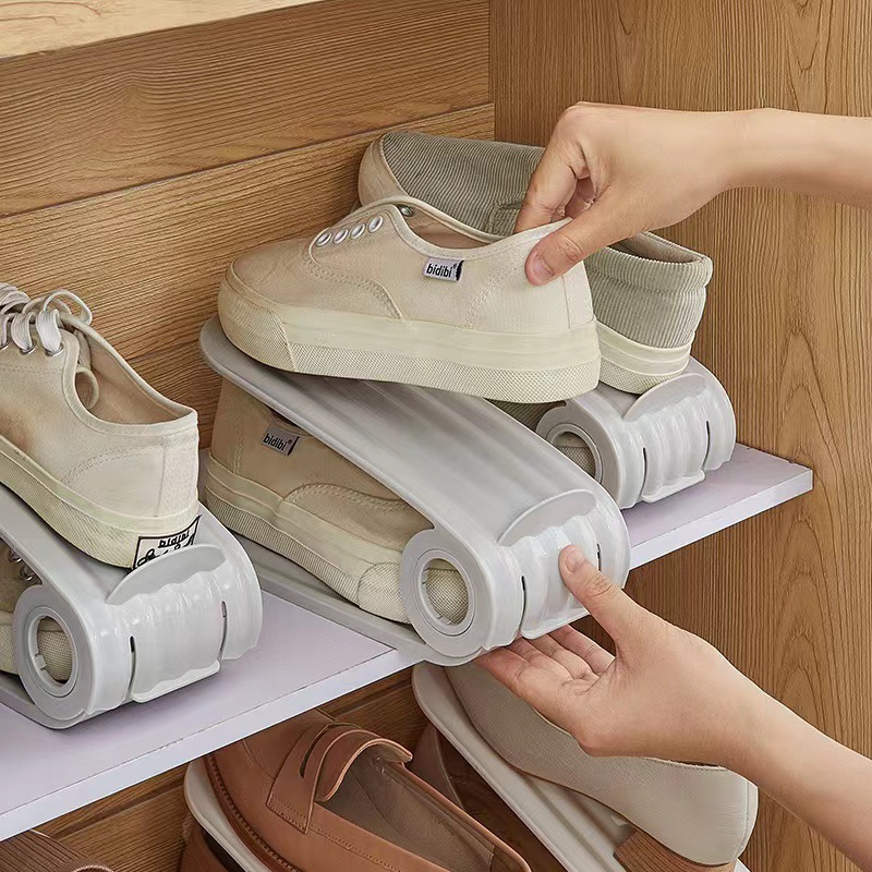 Soporte de zapatos ajustable multifuncional de doble capa, soporte de zapatos de doble capa plegable, almacenamiento de zapatos de almacenamiento de artefactos mágicos, estratificación
