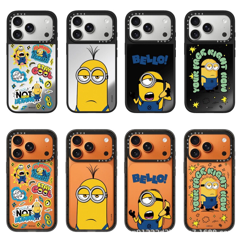 C Brand Lightning Sticker Minion Suitable for Apple 17 Pro Max Phone Case 16/15 Trendy Brand 14 Cartoon 12 Transparent