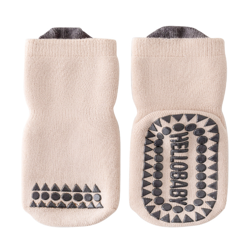 Calcetines de bebé para el suelo, invierno 2024, nuevo estilo, borde suelto sin costuras, antideslizantes para interiores, calcetines de media pantorrilla para niños y niñas pequeños