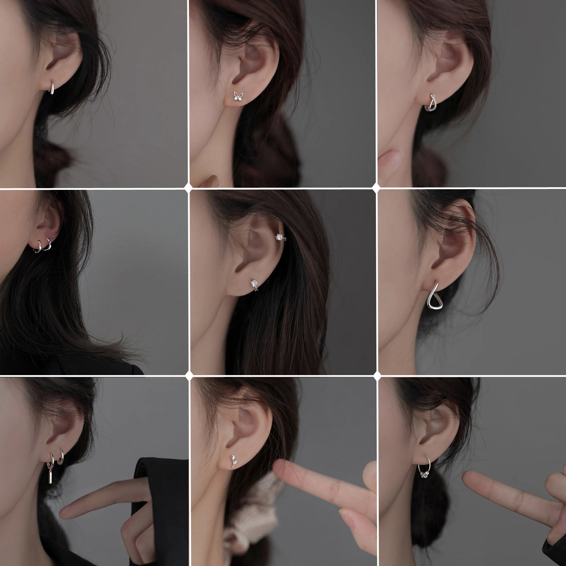 925 sterling silver needle water drop ear studs women‘s ins niche high-grade earrings 2024 new popular light luxury personalized earrings